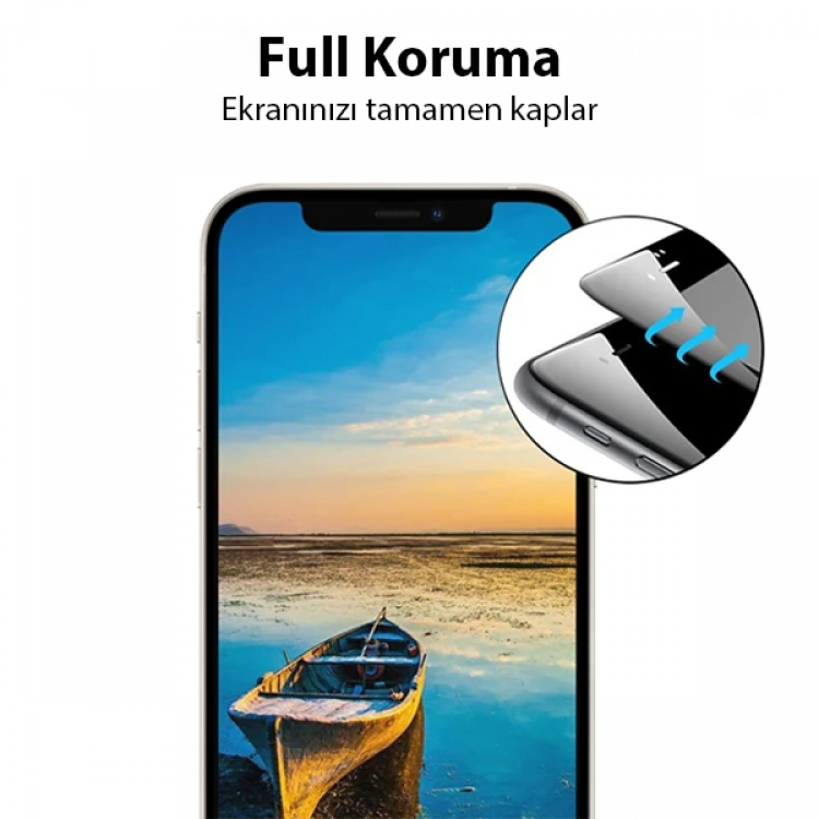 Ally iPhone 13 Mini 5.4 9D Full Tempered Cam Ekran Koruyucu-(5775)