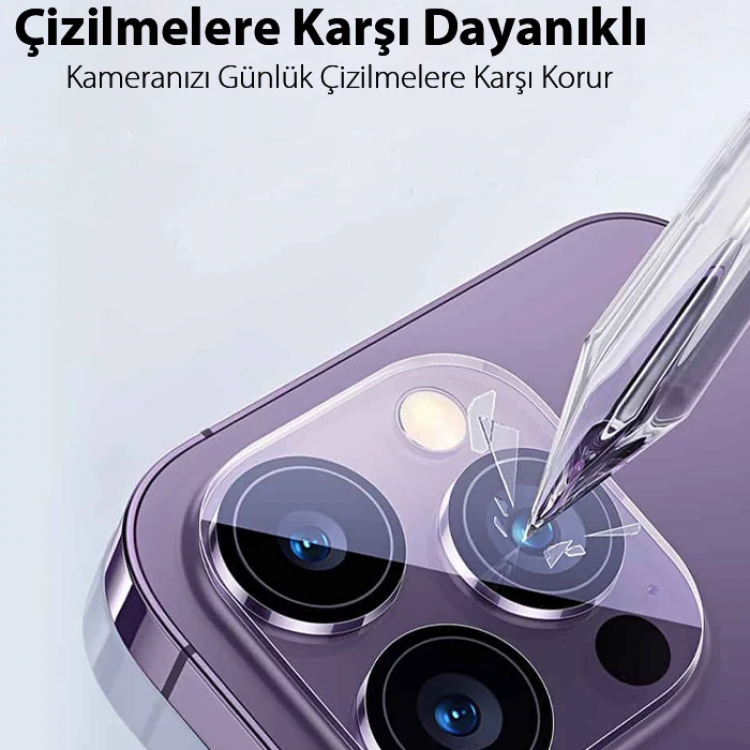 Baseus iPhone 15/15 Plus için Crystal Serisi HD Cam Kamera Koruyucu 2 Adet Set-(5775)