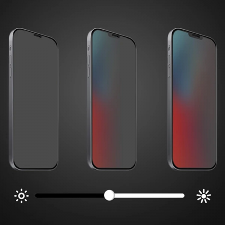 ALLY İPhone 1212 PRO 6.1 3D Full Privacy Gizlilik Cam Ekran Koruyucu Anti-Spy-(5775)