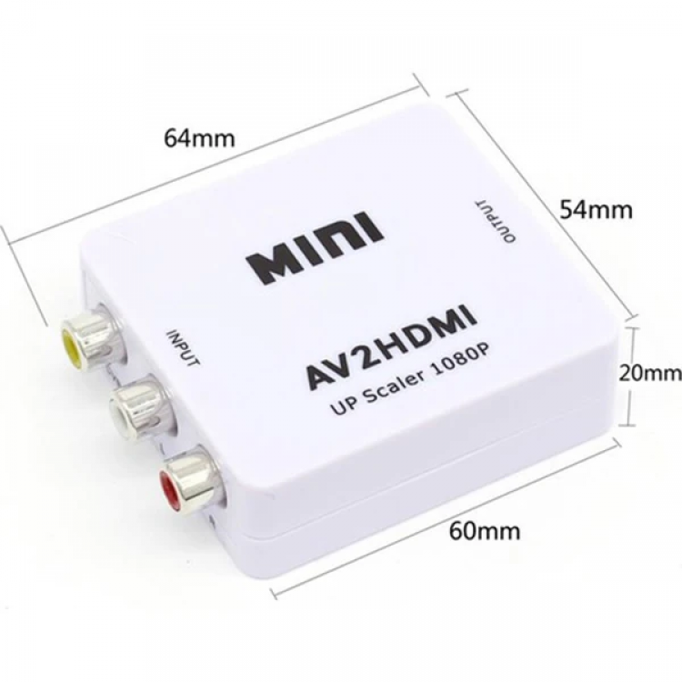 ALLY Av To HDMI Mini Switch Rca Composit Audio Video HDMI Görüntü Çevirici Full Hd ve 720P Dönüştürü-(5775)