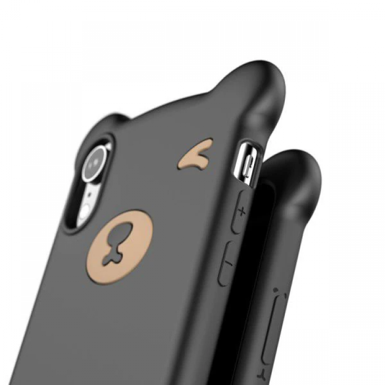 Baseus İPhone Xs Max Bear Sevimli Ayı Figür Soft Silikon Kılıf-(5775)