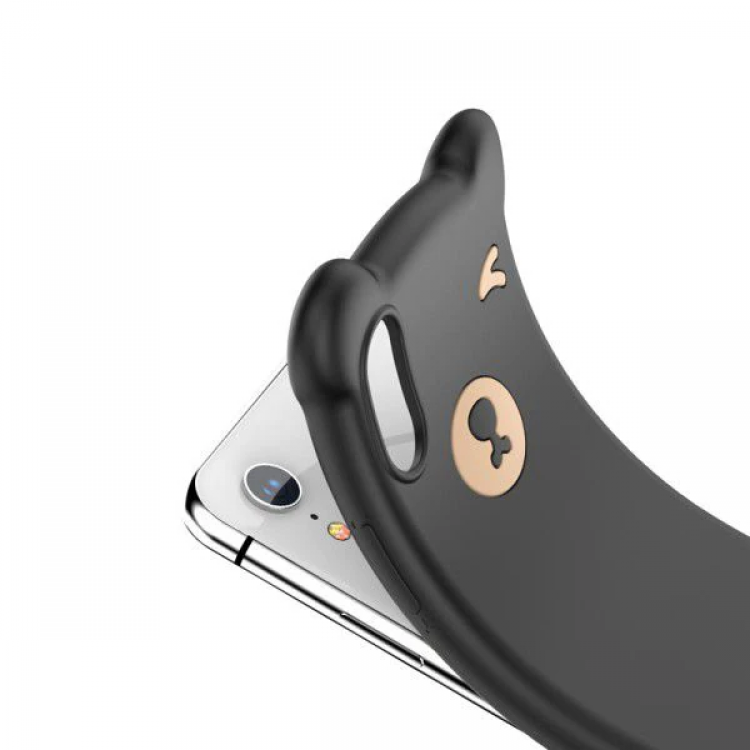 Baseus İPhone Xs Max Bear Sevimli Ayı Figür Soft Silikon Kılıf-(5775)