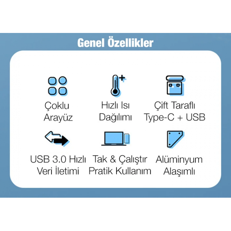 ALLY A-807 5in1 Type-C + USB Girişli USB 3.0 Çoğaltıcı Hub Adaptör-(5775)