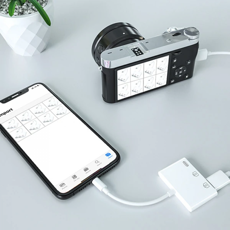 ALLY 3in1 İPhone/İPAD lightning To Usb Kamera Okuyucu-(5775)