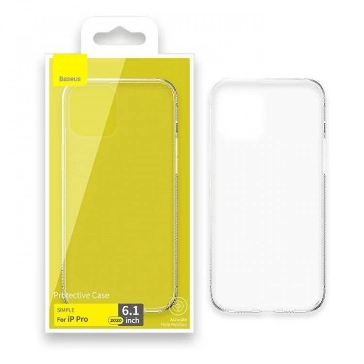 Baseus Simple Case İPhone 12 Pro 6.1 İnce Şeffaf Silikon Kılıf-(5775)