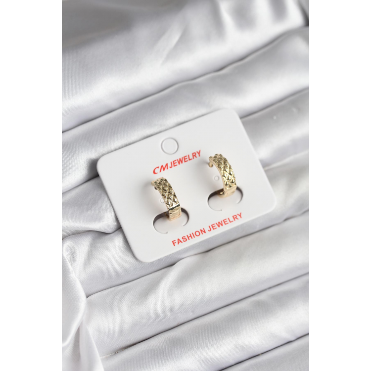 14K Gold Renk Kaplama CM Kadın Küpe 5886