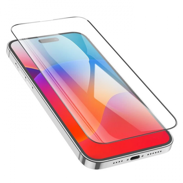 HOCO iPhone 15 Pro Max Full HD Tempered Kırılmaz Cam Ekran Koruyucu 25 Adet Set-(5775)