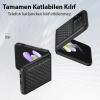 Dux Ducis Venice Series Samsung Galaxy Z Flip3 5G için Premium Deri Kılıf-(5775)