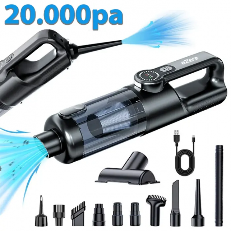 EZERE PowerVac1 20000pa Araç İçi ve Ev Tipi Şarjlı Vakum Süpürge-(5775)