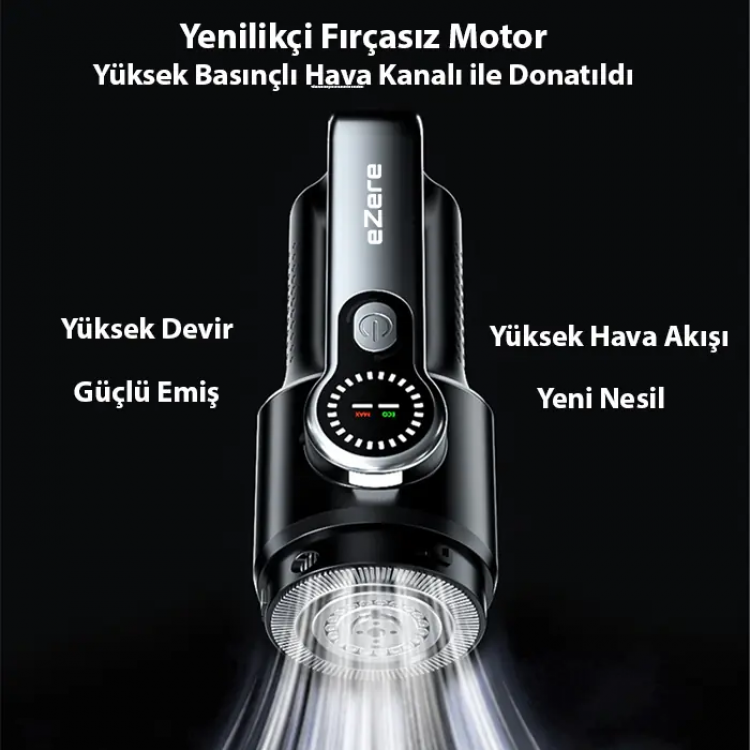 EZERE PowerVac1 20000pa Araç İçi ve Ev Tipi Şarjlı Vakum Süpürge-(5775)