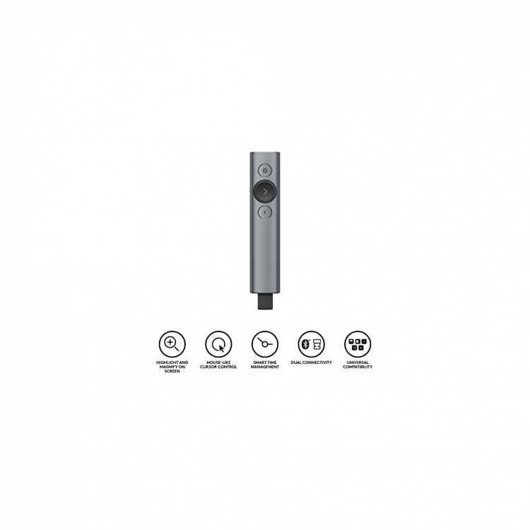 LOGITECH 910-004861 Spotlight Wireless Presenter Sunum Cihazı (Gri)(1923)