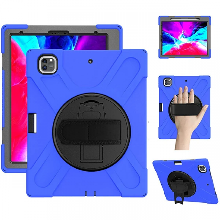 İPad Pro 12.9-inch (2021)-(2020) Kılıf Kalem Yerli 3 Katmanlı Standlı Zırh Kılıf-Shockproof-(5775)