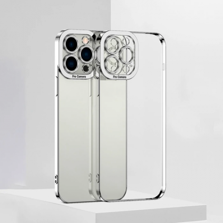 ALLY Fashion Series iPhone 12 Pro Max Kılıf Renkli Kenar Lazer Çerçeveli Silikon Kılıf-(5775)