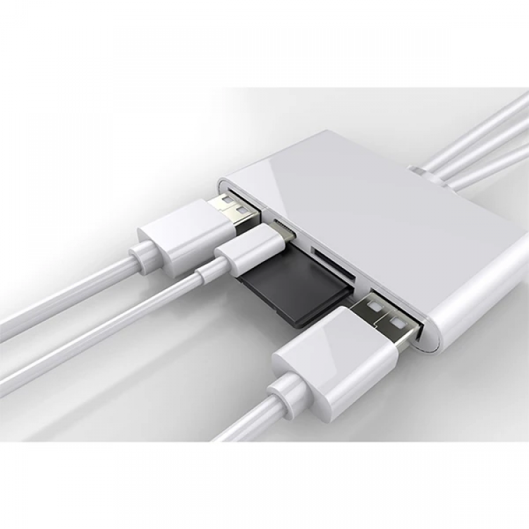 ALLY 3 İN1  İPhone+Usb C+ Usb A Kamera Okuyucu Kart Okuyucu-(5775)