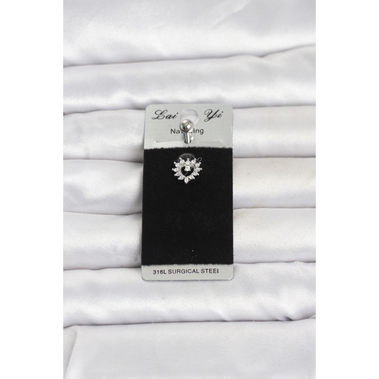 316L Cerrahi Çelik Kalp Model Göbek Piercing 5886