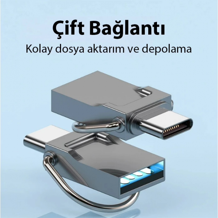 ALLY 64GB Type-c Usb Otg Flash Bellek - USB 2.0 100MB/S Flash Disk-(5775)