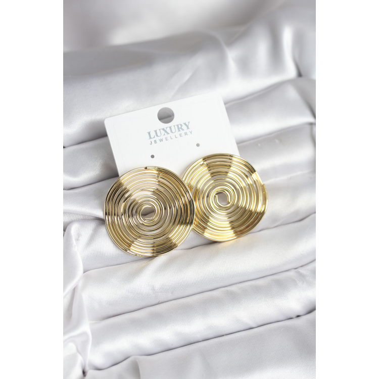 Pirinç Gold Renk Circle Model Kadın Küpe 5886