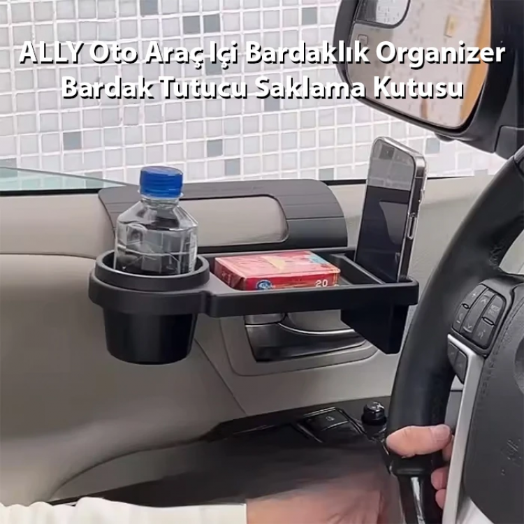 ALLY Oto Araç Içi Bardaklık Organizer Bardak Tutucu Saklama Kutusu-(5775)