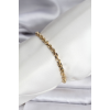 14K Gold Renk Kaplama Burgu Zincir Model CM Kadın Bileklik 5886