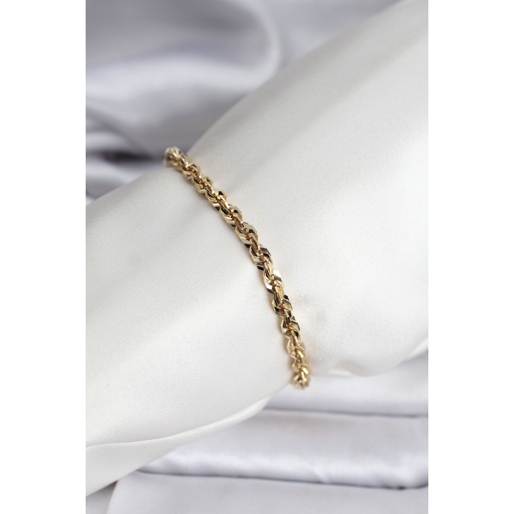 14K Gold Renk Kaplama Burgu Zincir Model CM Kadın Bileklik 5886