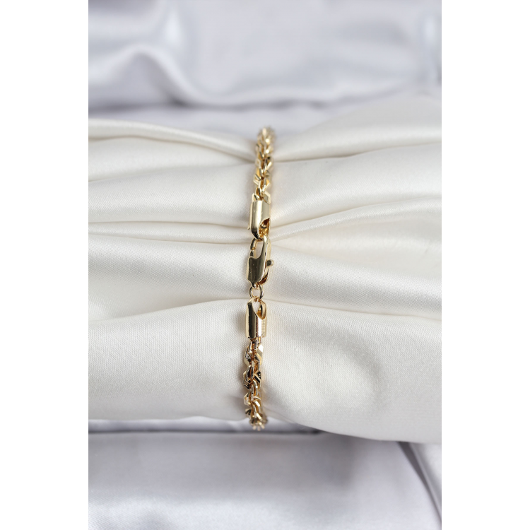 14K Gold Renk Kaplama Burgu Zincir Model CM Kadın Bileklik 5886