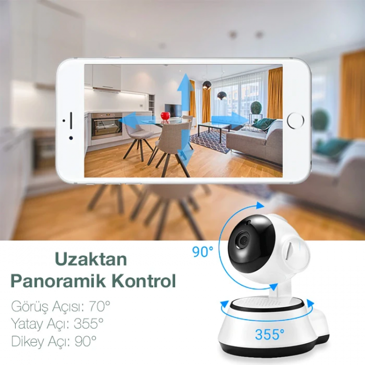 ALLY V380 1080P HD Gece Görüşlü Hareket Sensörlü WIFI Güvenlik Kamerası-(5775)