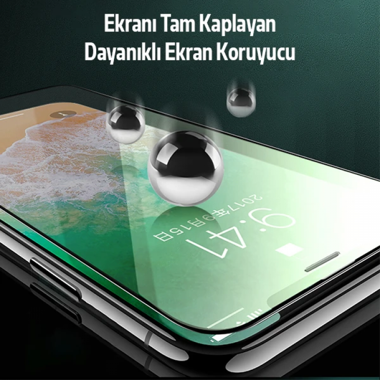 ALLY İPhone 11 Pro Max Anti -Blue Green Light Göz Korumalı Tempered Full Ekran Koruyucu-(5775)
