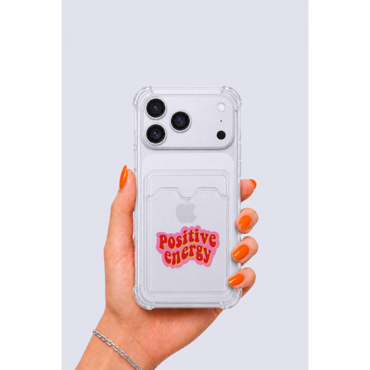 iPhone 17 Pro Max Kartlıklı Pozitif Enerji Desenli Kılıf