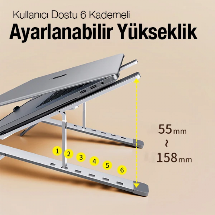 ALLY MC N3-2 Katlanabilir Metal Masaüstü Laptop Standı-(5775)