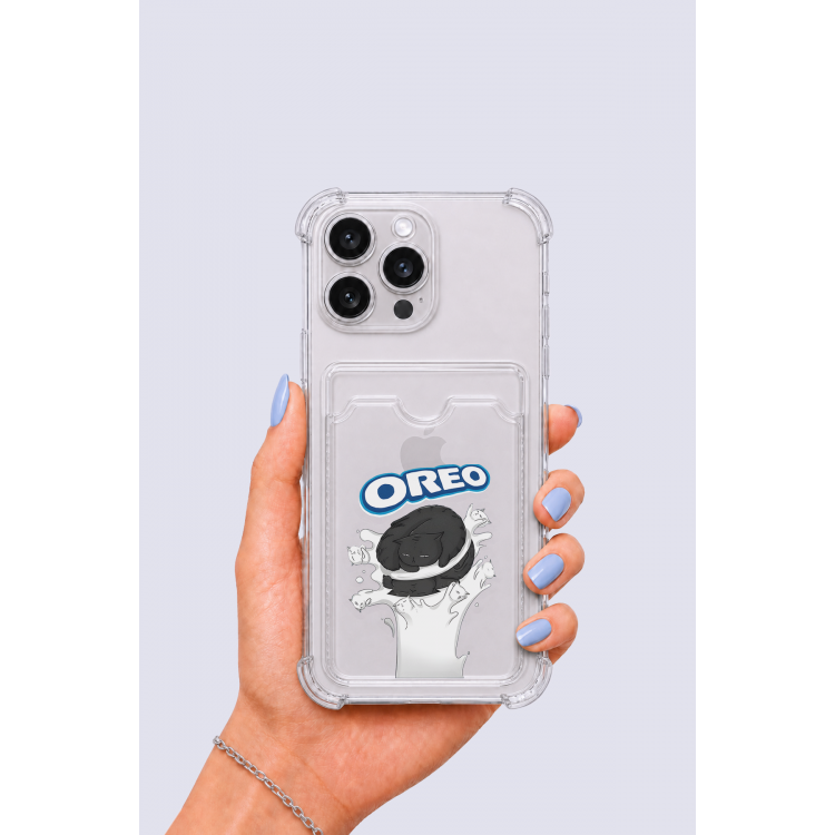 iPhone 13 Pro Max Kartlıklı OREO Desenli Kılıf