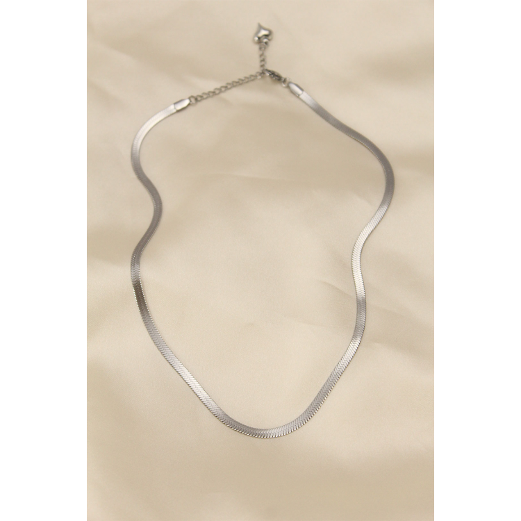 316L Çelik Silver Renk 45 cm İtalyan Zincir Model Kadın Kolye 5886