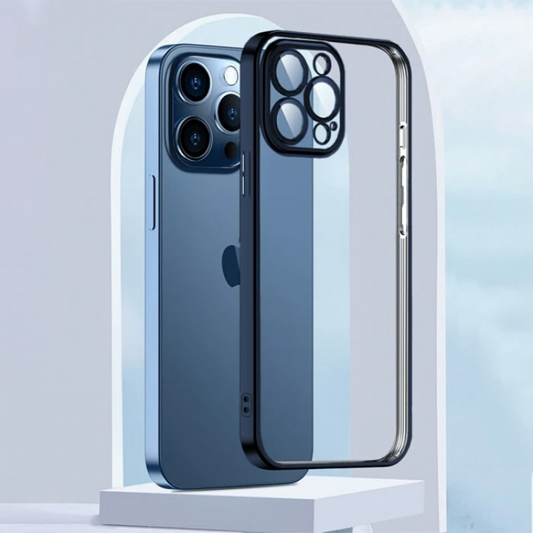 ALLY Fashion Series iPhone 13 Pro 6.1inç Kılıf Renkli Kenar Lazer Çerçeveli Silikon Kılıf-(5775)