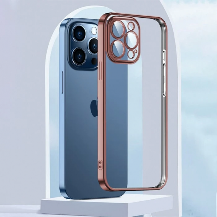 ALLY Fashion Series iPhone 13 Pro 6.1inç Kılıf Renkli Kenar Lazer Çerçeveli Silikon Kılıf-(5775)
