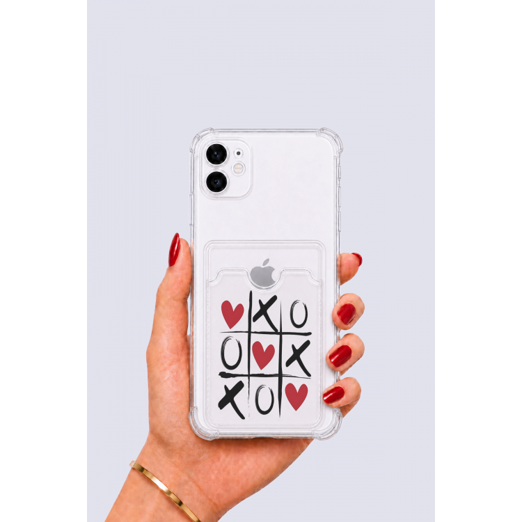 iPhone 11 Kartlıklı XoXO Desenli Kılıf