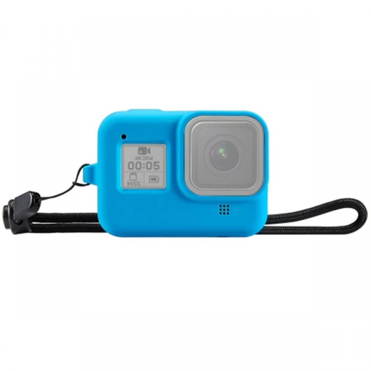 PULUZ PU428B GoPro HERO8 İçin Silikon Koruma Kılıfı+Wrist Strap-(5775)