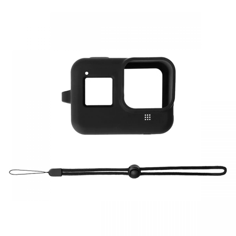 PULUZ PU428B GoPro HERO8 İçin Silikon Koruma Kılıfı+Wrist Strap-(5775)