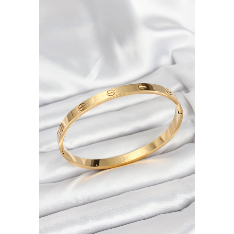 316L Çelik Gold Renk 65 mm Kadın Kelepçe Bileklik 5886