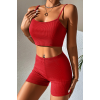 Kadın Kırmızı Şortlu Kaşkorse Gecelik Takım H110539