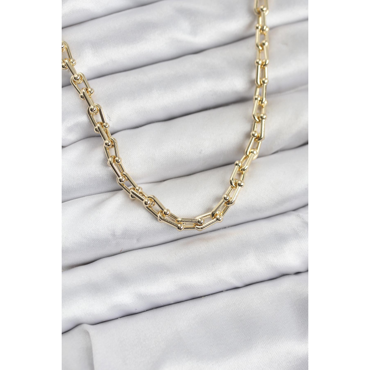 Gold Renk Pirinç Tifani Model Kadın Kolye 5886
