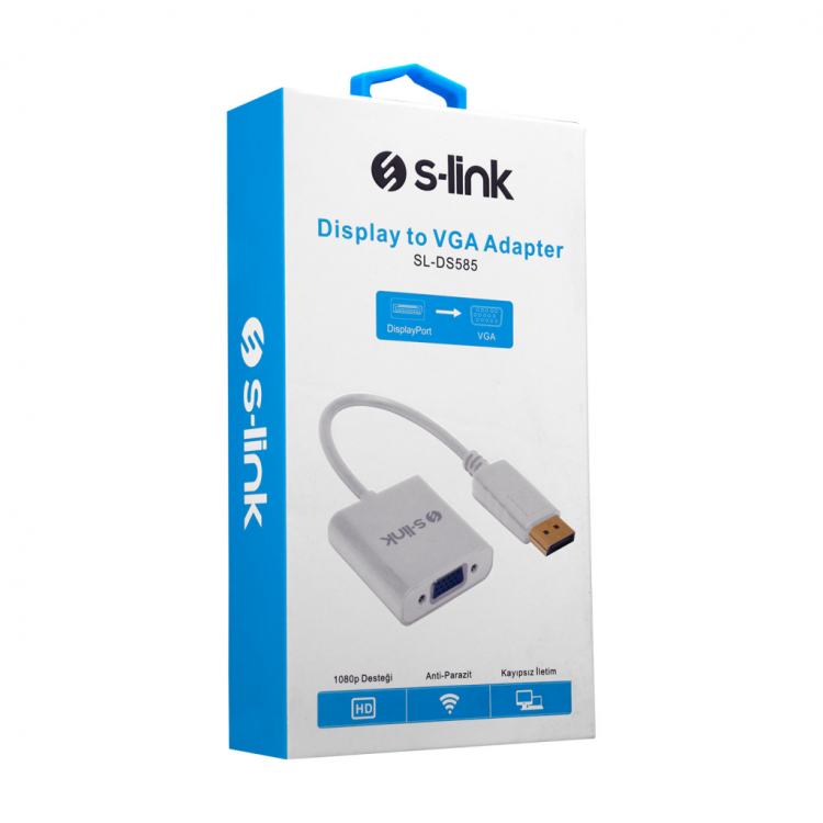 S-LINK SL-DS585 Display Port (DP) To VGA Çevirici Adaptör (10cm)(1923)
