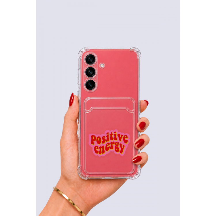 Samsung Galaxy S25 Kartlıklı Pozitif Enerji Desenli Kılıf