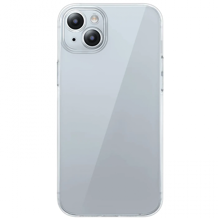 Baseus iPhone 15 Plus Schott Serisi Şeffaf Silikon Kılıf + Tempered Ekran Koruyucu Set-(5775)