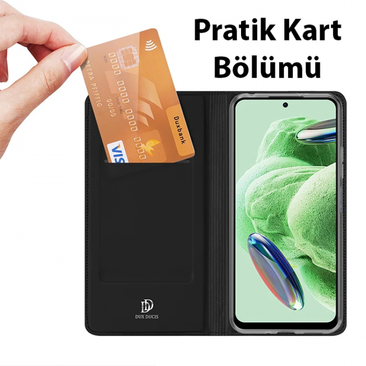 Dux Ducis Xiaomi Poco X5 Pro 5G Kılıf Skin Pro Series Flip Cover Kapaklı Kılıf-(5775)