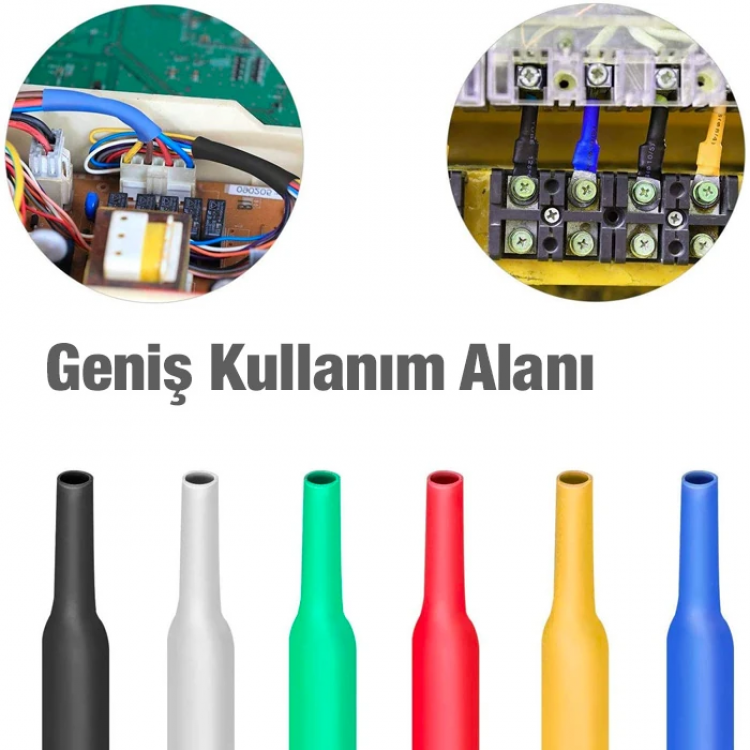 Ally 5 Renk Makaron Isı İle Daralan Kablo Seti 530 Adet 8 Boy Set-(5775)