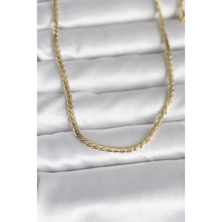 CM 14K Gold Renk Yassı Model 60 cm Kadın Kolye 5886