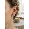 Pembe Zirkon Taşlı Gold Swan Kuğu Model Kadın Küpe 5886