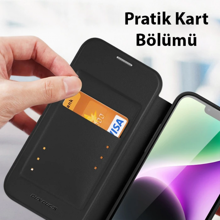 Dux Ducis iPhone 14 Plus 6.7 Kılıf Skin X Pro Series MagSafe Kapaklı Kılıf Folio Case-(5775)