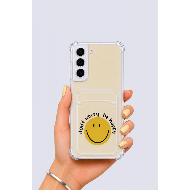 Samsung Galaxy S22 Kartlıklı Gülücük Desenli Kılıf