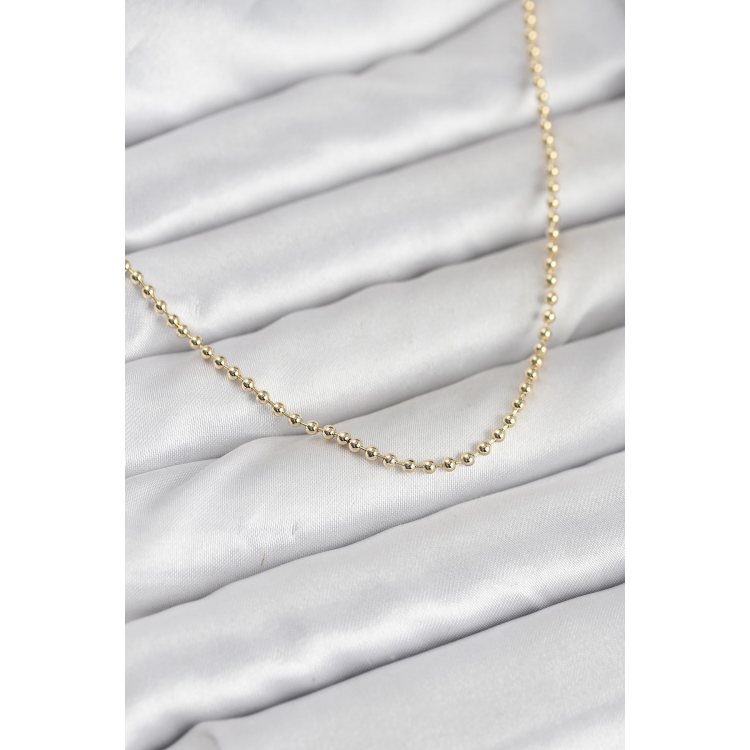 CM 14K Gold Renk Top Zincirli Model 60 cm Kadın Kolye 5886