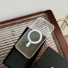 ALLY iPhone 15 Pro Max Magsafe Uyumlu Manyetik Şeffaf Silikon Kılıf-(5775)